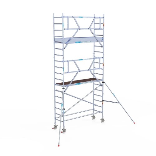 Alumīnija tornis 75х250 cm 6,2m darba augstums* salokāmas margas no 1 puses Alumīnija tornis 75х250 cm 6,2m darba augstums* salokāmas margas no 1 puses