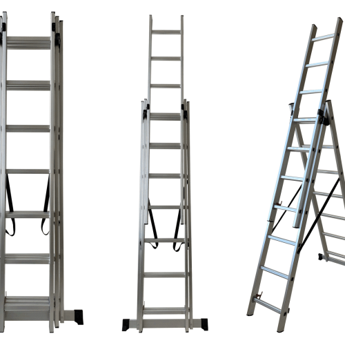 Домашняя трёхсекционная лестница 9 ступеней