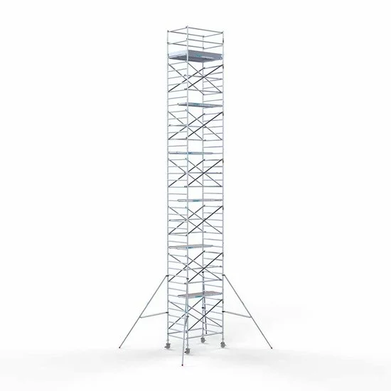 Alumīnija tornis 135х190 cm 14,2m darba augstums* ar oglekļa platformu Alumīnija tornis 135х190 cm 14,2m darba augstums* ar oglekļa platformu