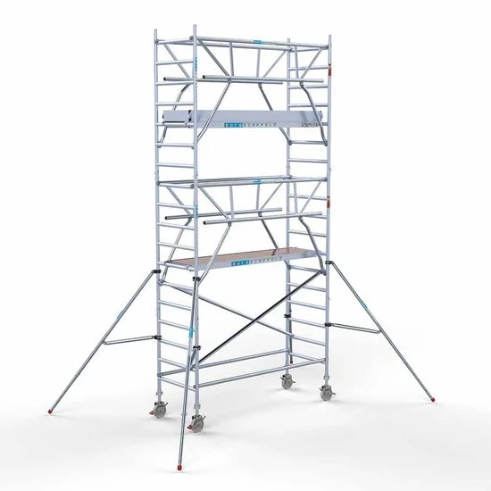 Alumīnija tornis 90х250 cm 6,2m darba augstums* ar oglekļa platformu + salokāmas margas no 2 pusēm Alumīnija tornis 90х250 cm 6,2m darba augstums* ar oglekļa platformu + salokāmas margas no 2 pusēm