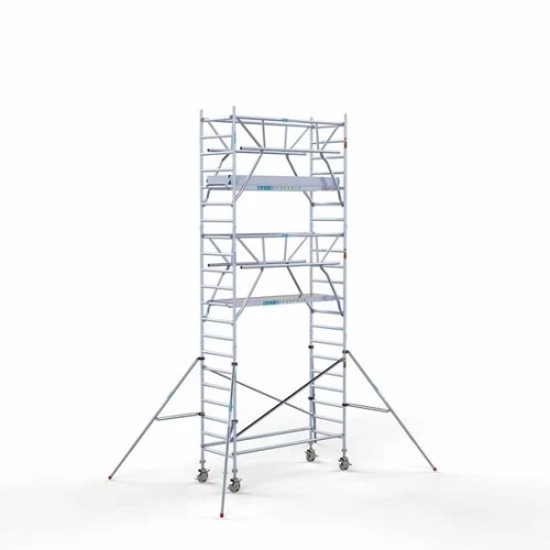 Alumīnija tornis ar margām no 2 pūsēm 90x250 7,2 m darba augstums* Alumīnija tornis ar margām no 2 pūsēm 90x250 7,2 m darba augstums*