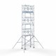 Alumīnija tornis 90х190 cm 8,2m darba augstums* ar oglekļa platformu + salokāmas margas no 2 pusēm Alumīnija tornis 90х190 cm 8,2m darba augstums* ar oglekļa platformu + salokāmas margas no 2 pusēm