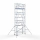 Alumīnija tornis 90х250 cm 8,2m darba augstums* ar oglekļa platformu + salokāmas margas no 2 pusēm Alumīnija tornis 90х250 cm 8,2m darba augstums* ar oglekļa platformu + salokāmas margas no 2 pusēm
