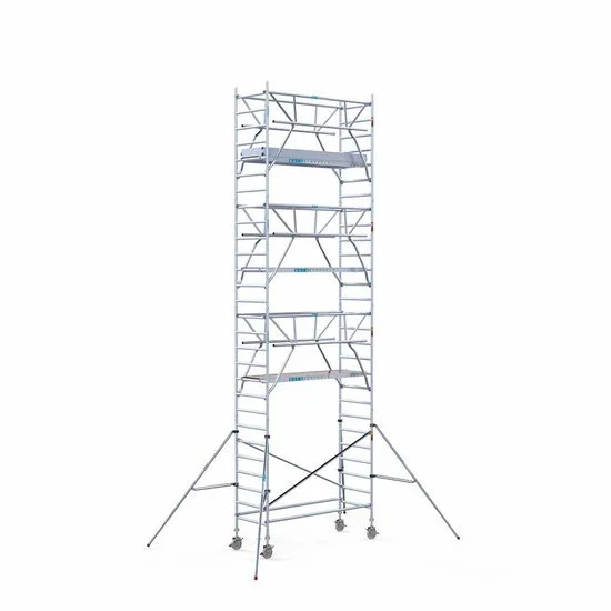 Alumīnija tornis 90х250 cm 9,2m darba augstums* ar oglekļa platformu + salokāmas margas no 2 pusēm Alumīnija tornis 90х250 cm 9,2m darba augstums* ar oglekļa platformu + salokāmas margas no 2 pusēm