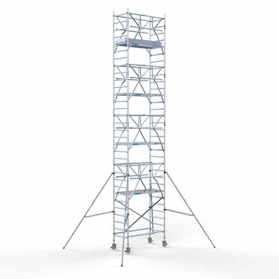 Alumīnija tornis 90х190 cm 10,2m darba augstums* salokāmas margas no 2 pusēm Alumīnija tornis 90х190 cm 10,2m darba augstums* salokāmas margas no 2 pusēm