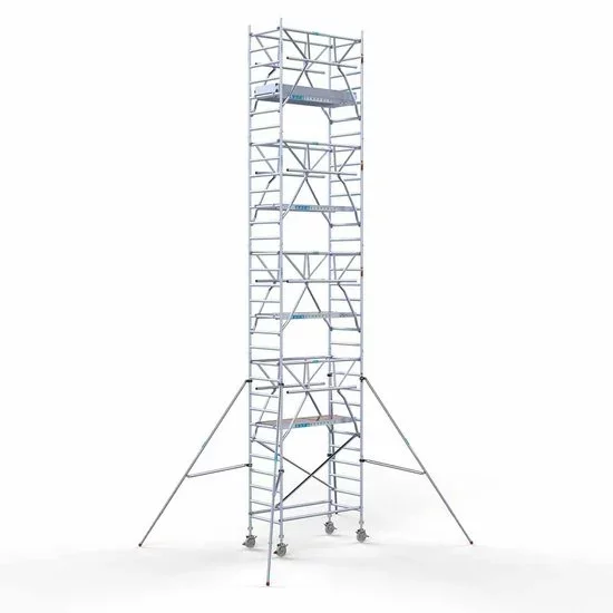 Alumīnija tornis 90х190 cm 10,2m darba augstums* salokāmas margas no 2 pusēm Alumīnija tornis 90х190 cm 10,2m darba augstums* salokāmas margas no 2 pusēm