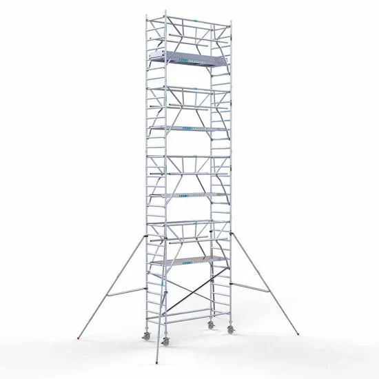 Alumīnija tornis 90х250 cm 10,2m darba augstums* ar oglekļa platformu + salokāmas margas no 2 pusēm Alumīnija tornis 90х250 cm 10,2m darba augstums* ar oglekļa platformu + salokāmas margas no 2 pusēm