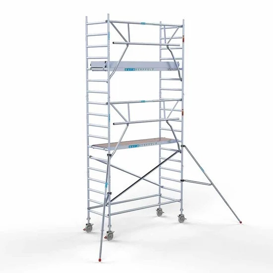 Alumīnija tornis 90х250 cm 6,2m darba augstums* salokāmas margas no 1 puses Alumīnija tornis 90х250 cm 6,2m darba augstums* salokāmas margas no 1 puses