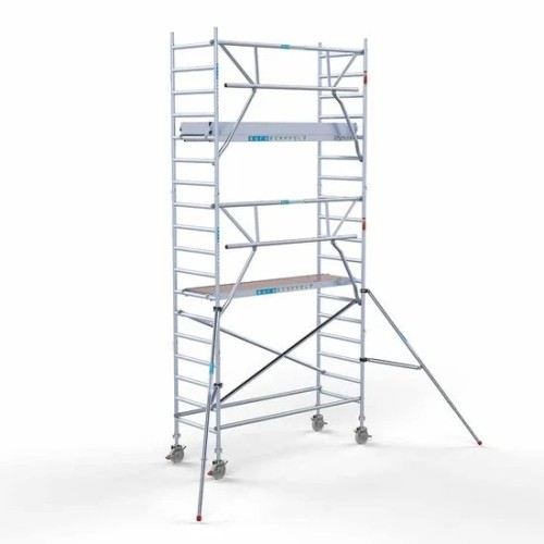 Alumīnija tornis 90х250 cm 6,2m darba augstums* ar oglekļa platformu + salokāmas margas no 1 puses Alumīnija tornis 90х250 cm 6,2m darba augstums* ar oglekļa platformu + salokāmas margas no 1 puses