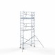 Alumīnija tornis 90х250 cm 7,2m darba augstums* ar oglekļa platformu + salokāmas margas no 1 puses Alumīnija tornis 90х250 cm 7,2m darba augstums* ar oglekļa platformu + salokāmas margas no 1 puses