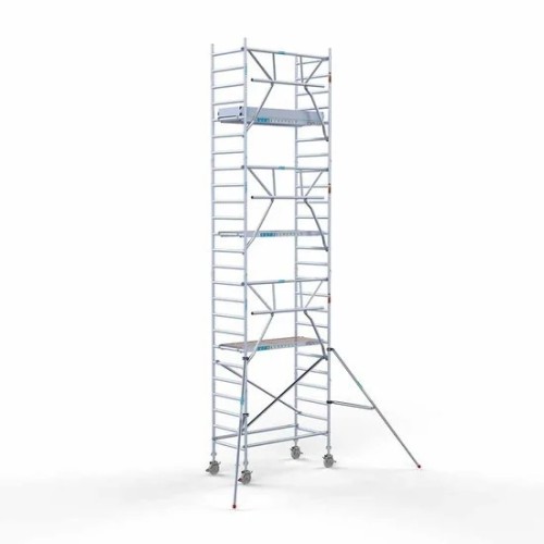 Alumīnija tornis 75х190 cm 8,2m darba augstums* salokāmas margas no 1 puses Alumīnija tornis 75х190 cm 8,2m darba augstums* salokāmas margas no 1 puses