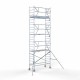 Alumīnija tornis 90х250 cm 8,2m darba augstums* ar oglekļa platformu + salokāmas margas no 1 puses Alumīnija tornis 90х250 cm 8,2m darba augstums* ar oglekļa platformu + salokāmas margas no 1 puses