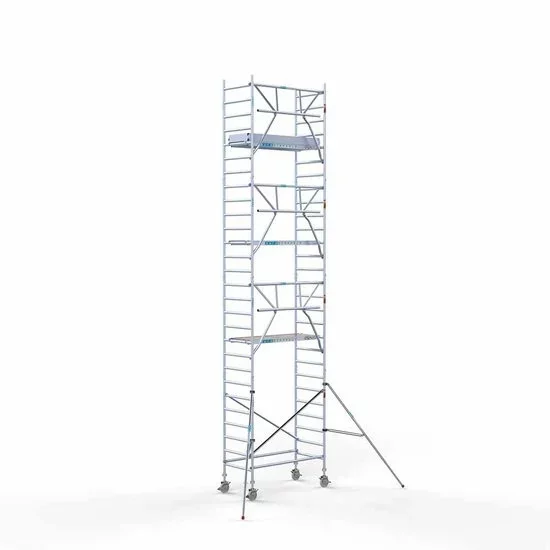 Alumīnija tornis 90х190 cm 9,2m darba augstums* salokāmas margas no 1 puses Alumīnija tornis 90х190 cm 9,2m darba augstums* salokāmas margas no 1 puses