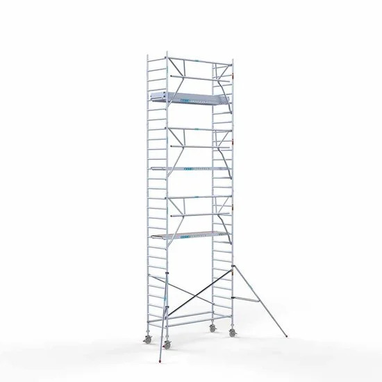 Alumīnija tornis 90х250 cm 9,2m darba augstums* ar oglekļa platformu + salokāmas margas no 1 puses Alumīnija tornis 90х250 cm 9,2m darba augstums* ar oglekļa platformu + salokāmas margas no 1 puses