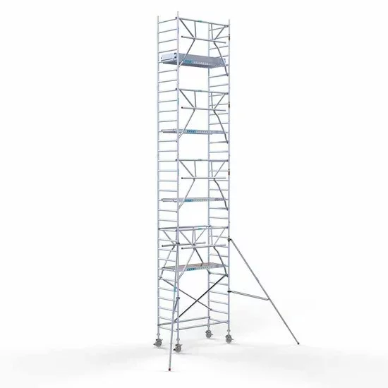 Alumīnija tornis 90х190 cm 10,2m darba augstums* salokāmas margas no 1 puses Alumīnija tornis 90х190 cm 10,2m darba augstums* salokāmas margas no 1 puses