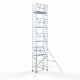 Alumīnija tornis 90х190 cm 10,2m darba augstums* ar oglekļa platformu + salokāmas margas no 1 puses Alumīnija tornis 90х190 cm 10,2m darba augstums* ar oglekļa platformu + salokāmas margas no 1 puses