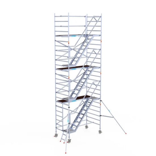 Alumīnija tornis ar trepēm 135х250 cm 8,2m darba augstums* Alumīnija tornis ar trepēm 135х250 cm 8,2m darba augstums*