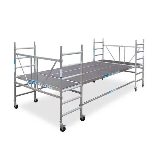 Andamios de aluminio multiplataforma plegables 190*455 cm, 6 peldaños Andamios de aluminio multiplataforma plegables 190*455 cm, 6 peldaños