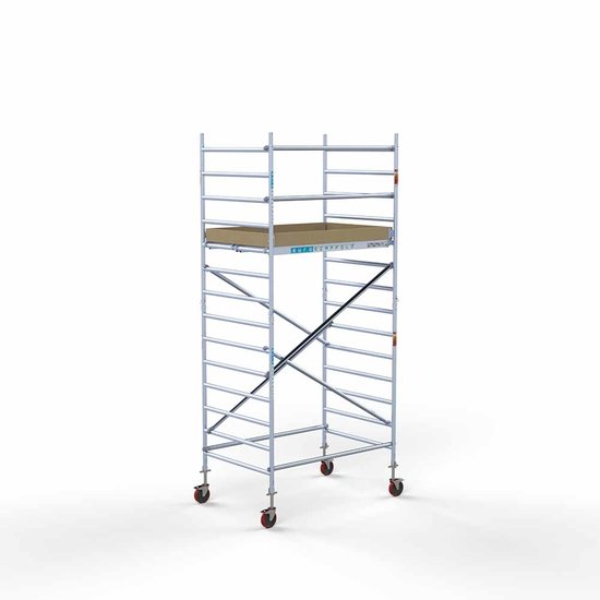 Alumīnija tornis 135х190 cm 5,2m darba augstums* ar oglekļa platformu Alumīnija tornis 135х190 cm 5,2m darba augstums* ar oglekļa platformu
