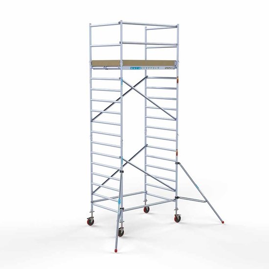 Alumīnija tornis 135х190 cm 6,2m darba augstums* ar oglekļa platformu Alumīnija tornis 135х190 cm 6,2m darba augstums* ar oglekļa platformu