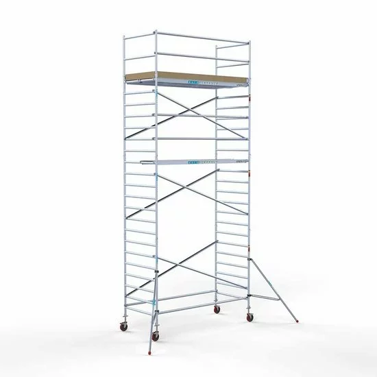 Alumīnija tornis 135х305 cm 8,2m darba augstums* ar oglekļa platformu Alumīnija tornis 135х305 cm 8,2m darba augstums* ar oglekļa platformu