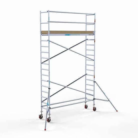 Alumīnija tornis 75х305 cm 6,2m darba augstums* ar oglekļa platformu Alumīnija tornis 75х305 cm 6,2m darba augstums* ar oglekļa platformu