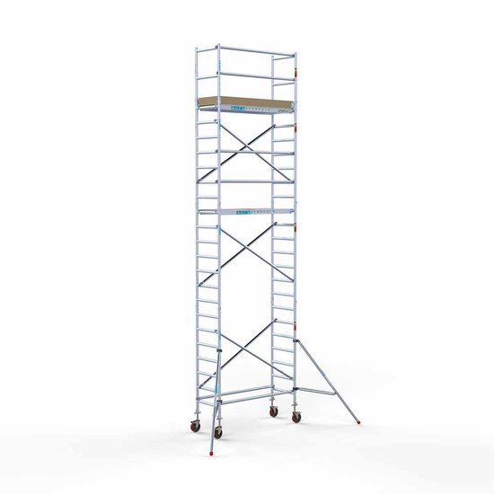 Alumīnija tornis 75х190 cm 8,2m darba augstums* ar oglekļa platformu Alumīnija tornis 75х190 cm 8,2m darba augstums* ar oglekļa platformu