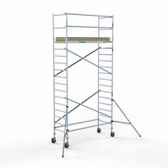 Alumīnija tornis 90х250 cm 6,2m darba augstums* ar oglekļa platformu Alumīnija tornis 90х250 cm 6,2m darba augstums* ar oglekļa platformu