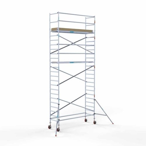 Alumīnija tornis 135х305 cm 8,2m darba augstums* ar oglekļa platformu Alumīnija tornis 135х305 cm 8,2m darba augstums* ar oglekļa platformu