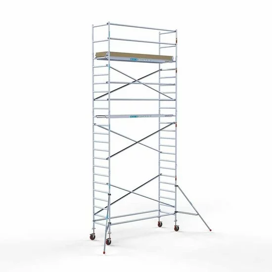 Alumīnija tornis 135х305 cm 8,2m darba augstums* ar oglekļa platformu Alumīnija tornis 135х305 cm 8,2m darba augstums* ar oglekļa platformu