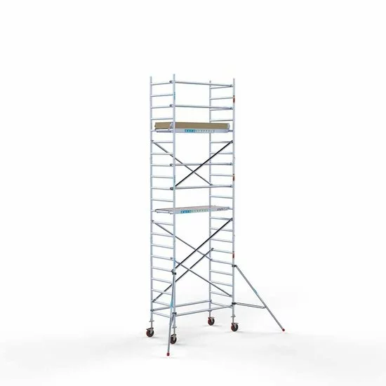 Alumīnija tornis 90х190 cm 7,2m darba augstums* ar oglekļa platformu Alumīnija tornis 90х190 cm 7,2m darba augstums* ar oglekļa platformu