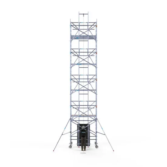 Alumīnija tornis 135х250 cm 10,2m darba augstums* ar liftu saules paneļiem Alumīnija tornis 135х250 cm 10,2m darba augstums* ar liftu saules paneļiem