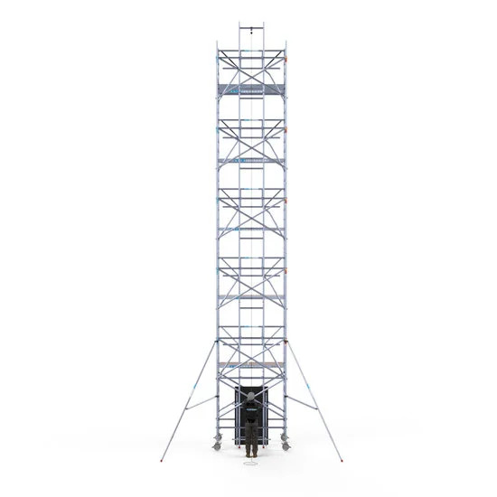 Alumīnija tornis 135х305 cm 12,2m darba augstums* ar liftu saules paneļiem Alumīnija tornis 135х305 cm 12,2m darba augstums* ar liftu saules paneļiem