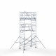 Alumīnija tornis 135х250 cm 7,2m darba augstums* ar oglekļa platformu + salokāmas margas no 2 pusēm Alumīnija tornis 135х250 cm 7,2m darba augstums* ar oglekļa platformu + salokāmas margas no 2 pusēm