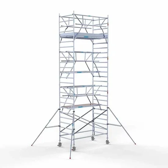 Alumīnija tornis 135х250 cm 8,2m darba augstums* salokāmas margas no 2 pusēm Alumīnija tornis 135х250 cm 8,2m darba augstums* salokāmas margas no 2 pusēm