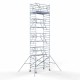 Alumīnija tornis 135х250 cm 10,2m darba augstums* ar oglekļa platformu + salokāmas margas no 2 pusēm Alumīnija tornis 135х250 cm 10,2m darba augstums* ar oglekļa platformu + salokāmas margas no 2 pusēm