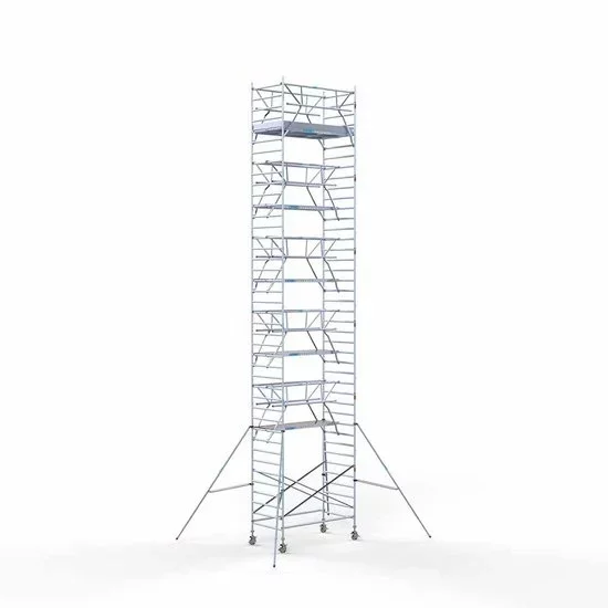 Alumīnija tornis 135х250 cm 13,2m darba augstums* salokāmas margas no 2 pusēm Alumīnija tornis 135х250 cm 13,2m darba augstums* salokāmas margas no 2 pusēm