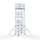 Alumīnija tornis 135х190 cm 8,2m darba augstums* ar oglekļa platformu + salokāmas margas no 2 pusēm Alumīnija tornis 135х190 cm 8,2m darba augstums* ar oglekļa platformu + salokāmas margas no 2 pusēm