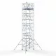 Alumīnija tornis 135х190 cm cm 10,2m darba augstums* ar oglekļa platformu + salokāmas margas no 2 pusēm Alumīnija tornis 135х190 cm cm 10,2m darba augstums* ar oglekļa platformu + salokāmas margas no 2 pusēm