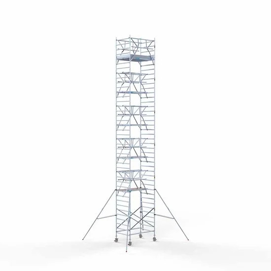 Alumīnija tornis 135х190 cm 13,2m darba augstums* salokāmas margas no 2 pusēm Alumīnija tornis 135х190 cm 13,2m darba augstums* salokāmas margas no 2 pusēm