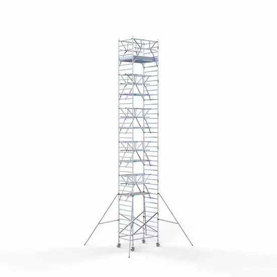Alumīnija tornis 135х190 cm 13,2m darba augstums* ar oglekļa platformu + salokāmas margas no 2 pusēm Alumīnija tornis 135х190 cm 13,2m darba augstums* ar oglekļa platformu + salokāmas margas no 2 pusēm