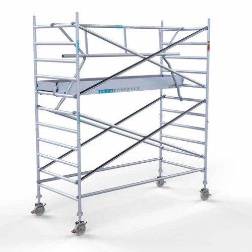 Alumīnija tornis 135х305 cm 4,2m darba augstums* ar oglekļa platformu + salokāmas margas no 2 pusēm Alumīnija tornis 135х305 cm 4,2m darba augstums* ar oglekļa platformu + salokāmas margas no 2 pusēm