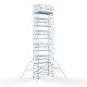 Alumīnija tornis 135х305 cm 12,2m darba augstums* ar oglekļa platformu + salokāmas margas no 2 pusēm Alumīnija tornis 135х305 cm 12,2m darba augstums* ar oglekļa platformu + salokāmas margas no 2 pusēm