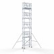 Alumīnija tornis 75х190 cm 10,2m darba augstums* salokāmas margas no 2 pusēm Alumīnija tornis 75х190 cm 10,2m darba augstums* salokāmas margas no 2 pusēm