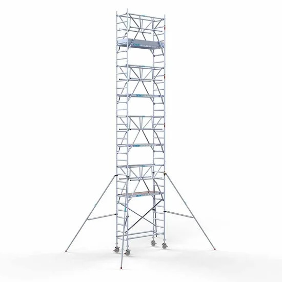 Alumīnija tornis 75х190 cm 10,2m darba augstums* ar oglekļa platformu + salokāmas margas no 2 pusēm Alumīnija tornis 75х190 cm 10,2m darba augstums* ar oglekļa platformu + salokāmas margas no 2 pusēm
