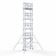 Alumīnija tornis 75х190 cm 10,2m darba augstums* ar oglekļa platformu + salokāmas margas no 2 pusēm