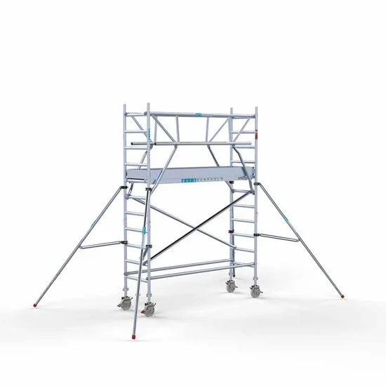 Alumīnija tornis 75х250 cm 4,2m darba augstums* salokāmas margas no 2 pusēm Alumīnija tornis 75х250 cm 4,2m darba augstums* salokāmas margas no 2 pusēm