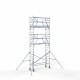 Alumīnija tornis 75х250 cm 7,2m darba augstums* salokāmas margas no 2 pusēm Alumīnija tornis 75х250 cm 7,2m darba augstums* salokāmas margas no 2 pusēm