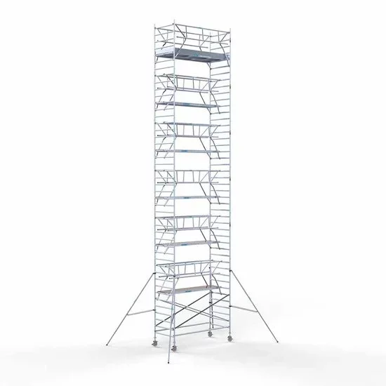 Alumīnija tornis 135х305 cm 14,2m darba augstums* ar oglekļa platformu + salokāmas margas no 2 pusēm Alumīnija tornis 135х305 cm 14,2m darba augstums* ar oglekļa platformu + salokāmas margas no 2 pusēm