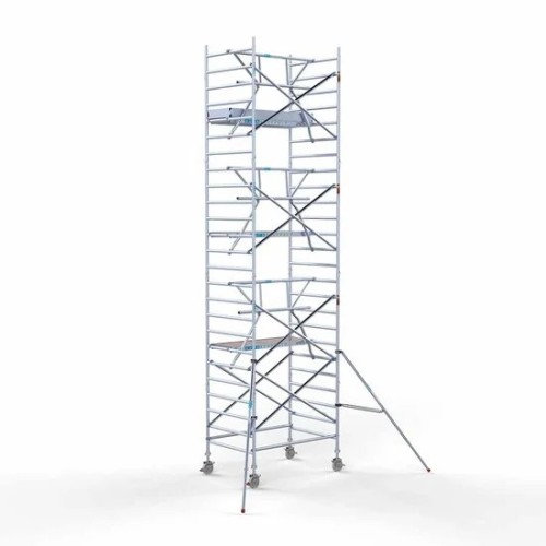 Alumīnija tornis 135х190 cm 8,2m darba augstums* ar oglekļa platformu + salokāmas margas no 1 puses Alumīnija tornis 135х190 cm 8,2m darba augstums* ar oglekļa platformu + salokāmas margas no 1 puses